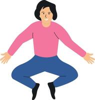 Happy Person Dancing Character in Flat Style vector