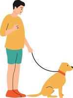 Illustration of people with dog vector