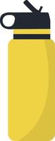 A yellow container with a lid and a black handle vector