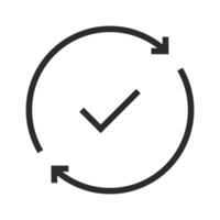 Check mark icon. Thin line illustration. vector