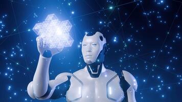 AI Robot Interacting with Digital Interface video