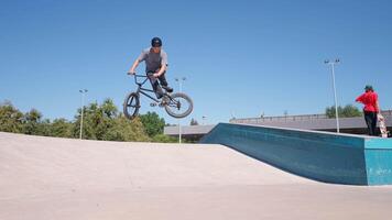 A man riding a bike on a ramp video