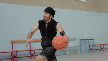 Man Dunk At The Basket Net During The Final Time Out video