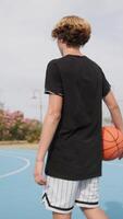 Athlete Walks Tired Shoulders After Basketball Game video