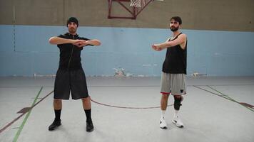 Spine Rotation Warm Up Exercise For Two Boys video