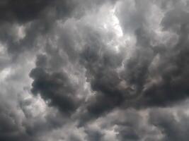 Overcast sky with dense, grey clouds, capturing the essence of an impending storm and creating a moody and atmospheric backdrop for various projects. photo