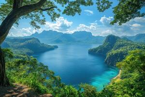 Coron island in palawan, philippines, shows breathtaking tropical scenery overlooking a beautiful bay photo