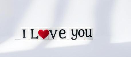 I Love You - White Background with Shadow photo