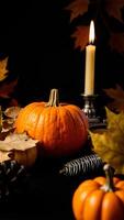 Pumpkin and Candle Still Life photo