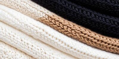 This cozy knitted fabric features gentle textures in shades of gray, cream, and beige, creating a soft, neutral backdrop photo