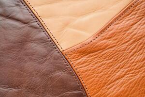Warm brown and beige leather texture background with rich details and a rugged appearance perfect for design use photo