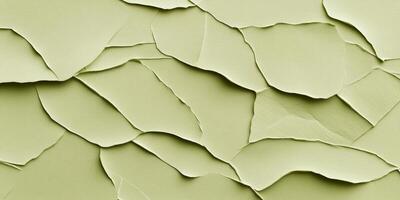 Detailed texture of crumpled light olive-tinted paper with soft folds creating a vintage, natural appearance photo