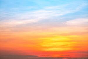 Beautiful , luxury soft gradient orange gold clouds and sunlight on the blue sky perfect for the background, take in everning,Twilight, Large size, high definition landscape photo