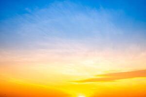 Beautiful , luxury soft gradient orange gold clouds and sunlight on the blue sky perfect for the background, take in everning,Twilight, Large size, high definition landscape photo