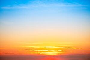 Beautiful , luxury soft gradient orange gold clouds and sunlight on the blue sky perfect for the background, take in everning,Twilight, Large size, high definition landscape photo