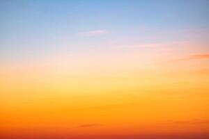 Beautiful , luxury soft gradient orange gold clouds and sunlight on the blue sky perfect for the background, take in everning,Twilight, Large size, high definition landscape photo