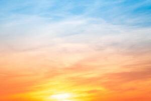 Beautiful , luxury soft gradient orange gold clouds and sunlight on the blue sky perfect for the background, take in everning,Twilight, Large size, high definition landscape photo