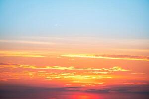 Beautiful , luxury soft gradient orange gold clouds and sunlight on the blue sky perfect for the background, take in everning,Twilight, Large size, high definition landscape photo