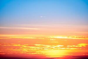 Beautiful , luxury soft gradient orange gold clouds and sunlight on the blue sky perfect for the background, take in everning,Twilight, Large size, high definition landscape photo