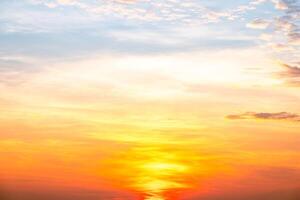 Beautiful , luxury soft gradient orange gold clouds and sunlight on the blue sky perfect for the background, take in everning,Twilight, Large size, high definition landscape photo