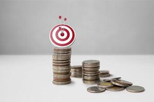 Achievement setup business financial objective target goal concept. photo