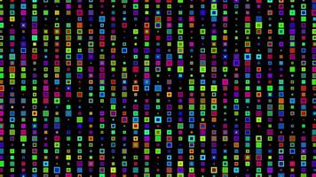 A colorful pattern of squares on a black background video