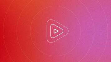 Abstract colorful background with pulsating spreading narrow rings and smaller triangles. Motion. Bright gradient backdrop with moving silhouettes, seamless loop. video
