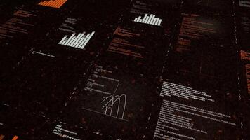 AI learning and analytics process, artificial Intelligence concept. Animation. Technology, internet and networking, data and graphs on a black background. video
