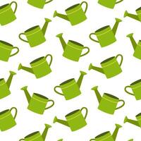 Garden watering can seamless pattern vector
