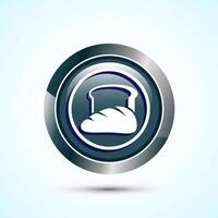 Bread Icon Design Illustration, Bakery Icon, Gray Color Round Button Design vector