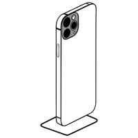 A drawing of a phone on a stand vector