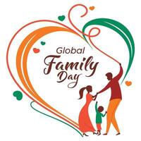 Spreading Love on Global Family Day. vector