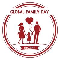 Global Family Day Promotes World Peace. vector