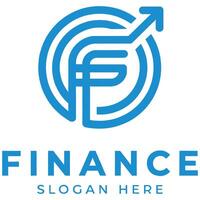Abstract line graph finance logo for financial progress. vector