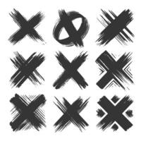 A set of black ink strokes on white background vector
