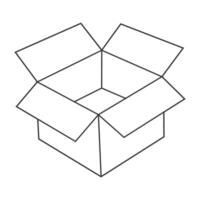 A drawing of an open box with a line through it vector
