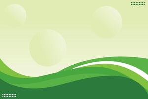 Green background with white circles and a green line vector