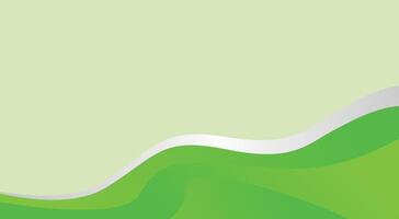 Green wave background with white lines vector