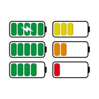 battery icon set with different types of batteries vector