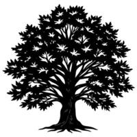 Black and White Tree Illustration Minimalist Tree Design for Nature Art Projects vector