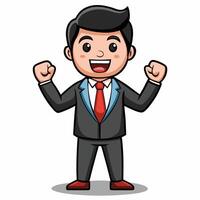 Businessman Character Illustration with Formal Attire and Confident Pose vector