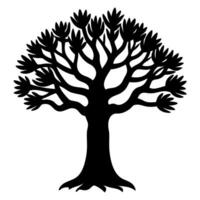 Artistic Black and White Silhouette of a Tree for Modern Decor Projects vector