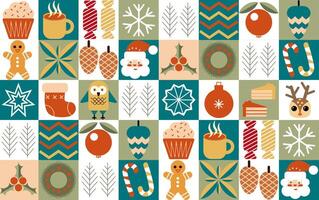 Modern Christmas design in simple geometric style for advertising, sales, printing, greetings. Christmas abstract geometric background in bauhaus style. vector