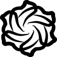 Versatile black and white flower petal icon designed to add elegance to UI, UX, and creative content, ideal for digital and print applications vector