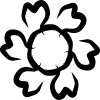 Classy black and white flower petal icon, suitable for enhancing UI, UX, and web design, providing a minimalist touch to creative projects vector
