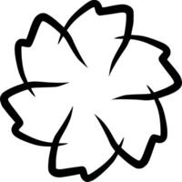 Sophisticated black and white flower petal icon, ideal for UI, UX, and creative content, enhancing web and design projects with a delicate, functional aesthetic vector