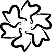 Elegant black and white flower petal icon crafted for UI, UX, web, and print design, adding a sophisticated touch to creative projects vector
