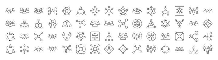 Pack of Line Icons of Company and Staff. Editable Stroke. Minimalistic Linear Pictogram for Design of Cards, Apps, Banners, Posts vector