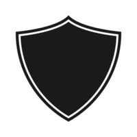 Shield logo template flat illustration, shielding icon in black and white color, security and protector symbol isolated on white background vector