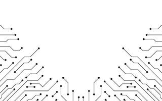 Electronic Circuit Board Digital Technology Banner. Structure Circuit Computer Technology Background. Concept of Motherboard, CPU, Processor, and Microchip vector